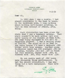 Ty Cobb forged letter Ty Cobb forged letter